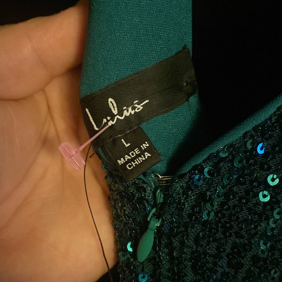 Lulus green shimmer sequence dress new with tags - Picture 9 of 12